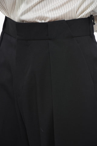 Wool Wide-Leg Trousers with Pleats