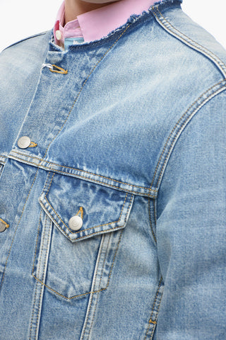 MM4 Denim UNISEX Jacket with Raw-cut Collar