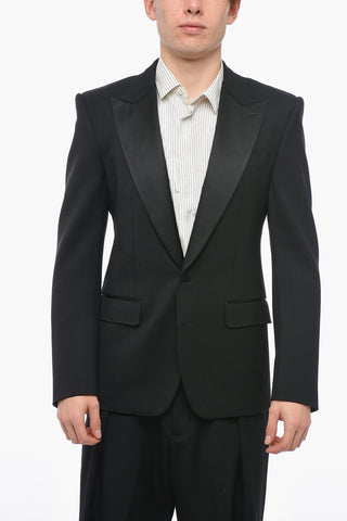 SICILIA Slim Fit Blazer with Silk Satin Peak Lapel