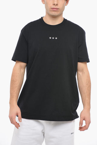 T-Shirt Girocollo Slim Fit con Dettaglio Occhielli