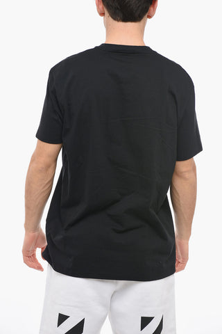T-Shirt Girocollo Slim Fit con Dettaglio Occhielli