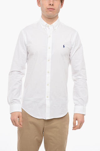 Cotton Slim Fit Shirt with Button-down Collar