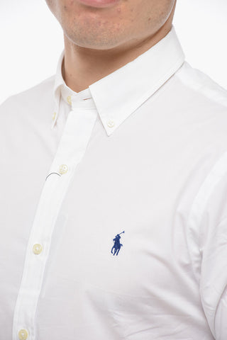 Cotton Slim Fit Shirt with Button-down Collar