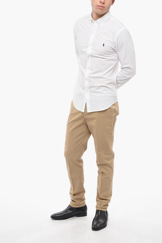 Cotton Slim Fit Shirt with Button-down Collar