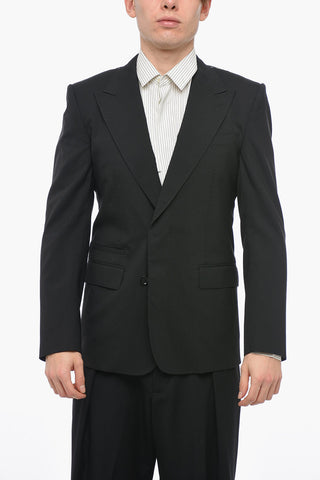 SICILIA Stretch Wool Slim Fit Blazer with Peak Lapel