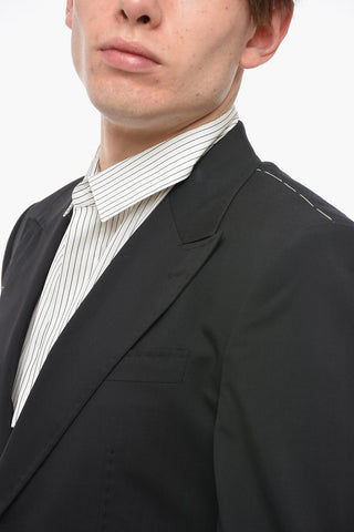 SICILIA Stretch Wool Slim Fit Blazer with Peak Lapel