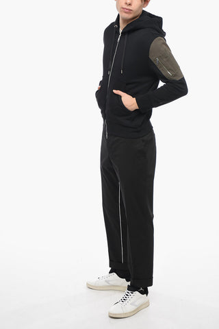 Multipocket Hoodie Sweatshirt with Zipped Closure