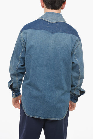 MM10 Denim Shirt with Double Breast-pocket