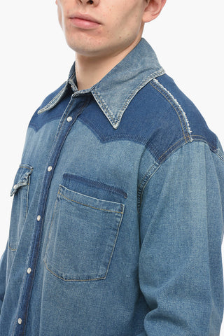 MM10 Denim Shirt with Double Breast-pocket