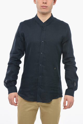 MARTINI Mandarin Collar Flax Shirt