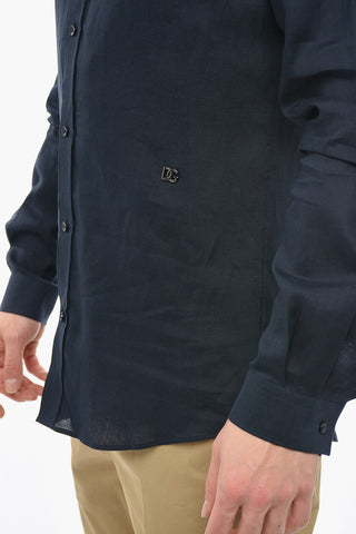 MARTINI Mandarin Collar Flax Shirt