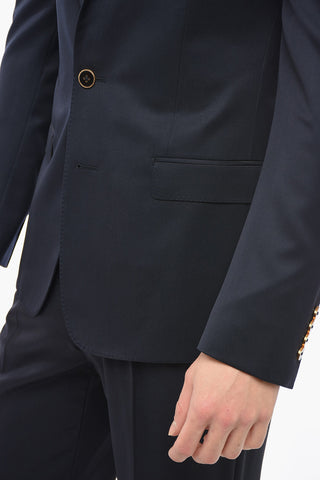 MARTINI Slim Fit Virgin Wool Blazer with Flap Pockets