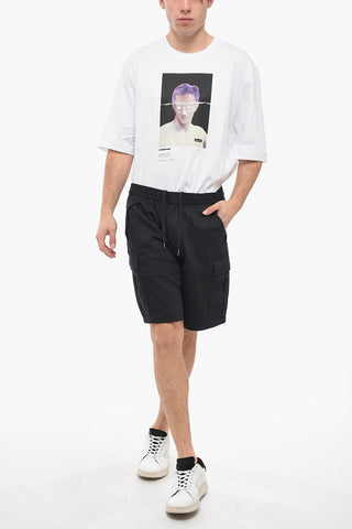 Cargo Shorts with Ton-sur-ton Embroidered Logo