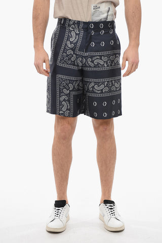 Silk Shorts with Bandana Print