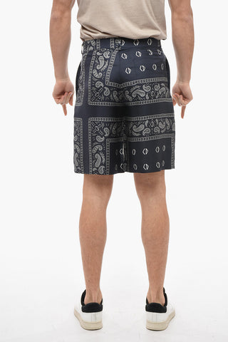 Silk Shorts with Bandana Print