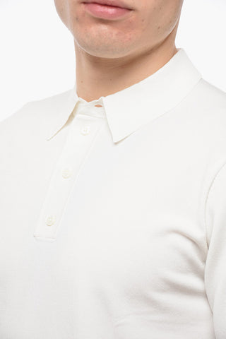 Technical Fabric Loose Fit Polo Shirt with Contrasting Hem