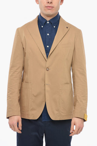 Cotton Unlined Blazer with Welt Pockets