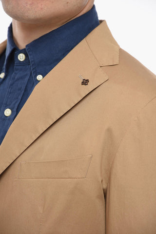 Cotton Unlined Blazer with Welt Pockets