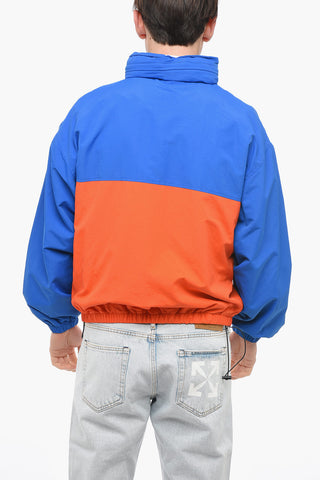Two Tone Nylon Windbreaker with Hood