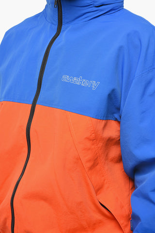Two Tone Nylon Windbreaker with Hood