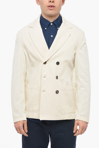 Blazer Semifoderato Doppiopetto con Tasche a Toppa