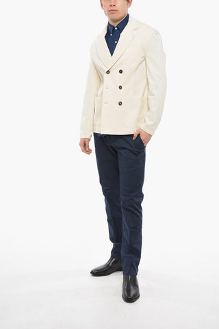 Blazer Semifoderato Doppiopetto con Tasche a Toppa
