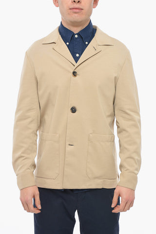 Cotton Blend Unlined Blazer with Patch Pocket