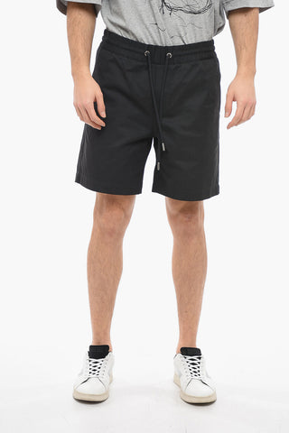 Shorts 4 Tasche in Cotone Spalmato con Coulisse