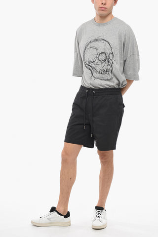 Shorts 4 Tasche in Cotone Spalmato con Coulisse