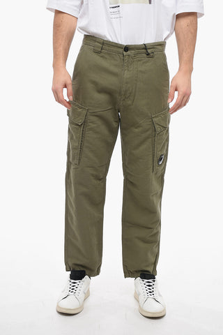 Flax Blend Loose Fit Cargo Pants