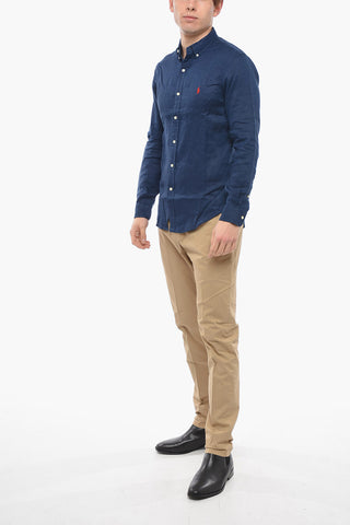 Camicia Button-down Slim Fit in Lino