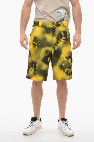 Nylon Printed Shorts with Metal Logo