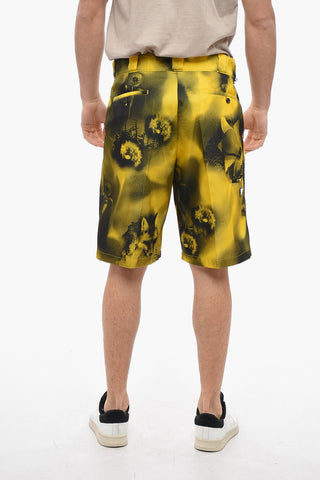 Nylon Printed Shorts with Metal Logo