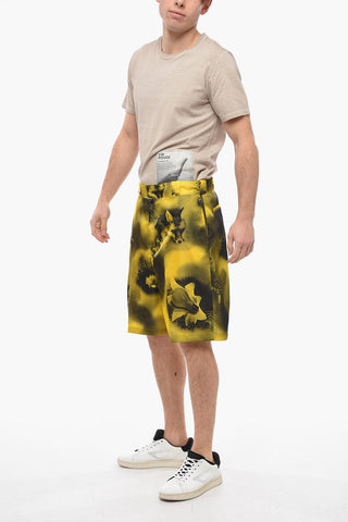Nylon Printed Shorts with Metal Logo