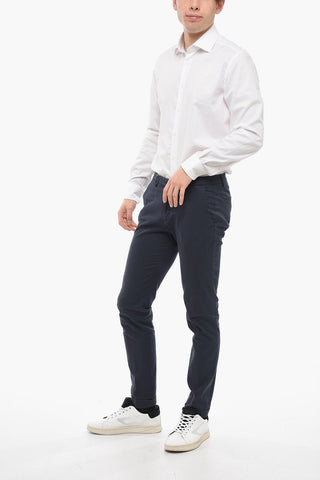 Slim Fit Trousers with Welt Pockets