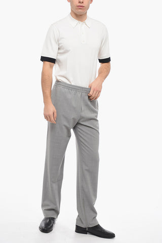 SEASONAL Wool Blend EMBROIDERY Pants with Ankle Zips