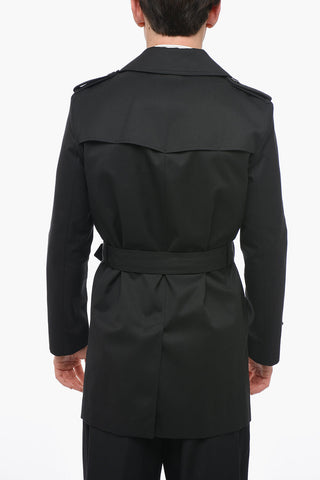 Unlined Double-breasted Coat with Belt