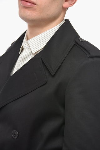 Unlined Double-breasted Coat with Belt