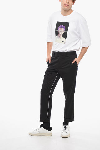 Skinny Fit NATE Piping Pants with Cuffed Hem