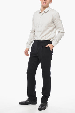 Pantaloni Gessati in Lana