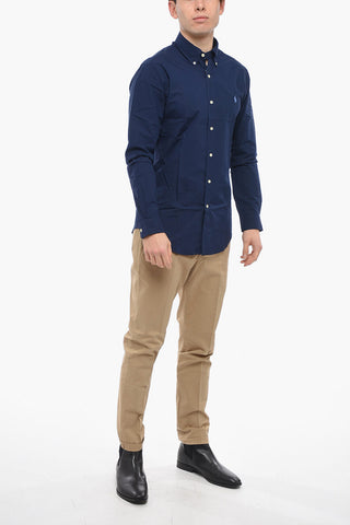 Camicia Button-down in Cotone Stretch