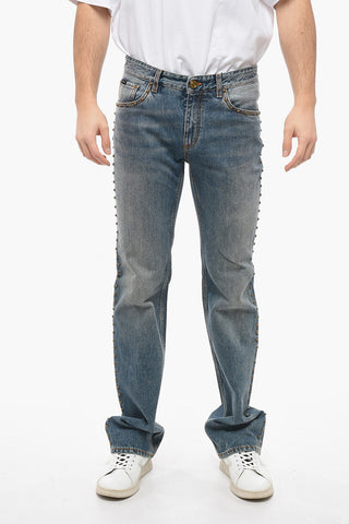 Jeans Regular Fit a 5 Tasche con Borche Laterali