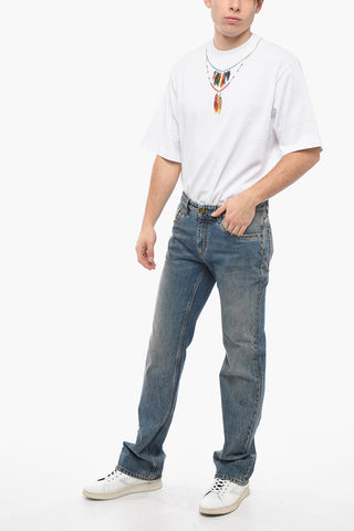 Jeans Regular Fit a 5 Tasche con Borche Laterali