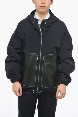Giubbotto Leggero con Maxi Tasche in Pelle