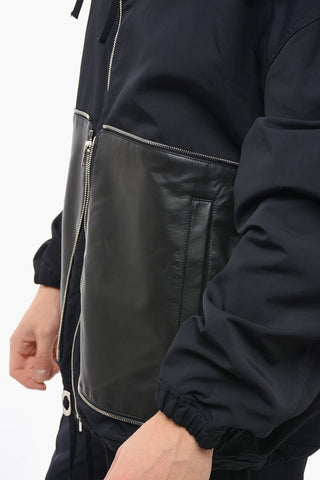 Giubbotto Leggero con Maxi Tasche in Pelle