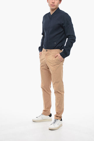 Stretch Cotton Chinos Pants with Belt Loops