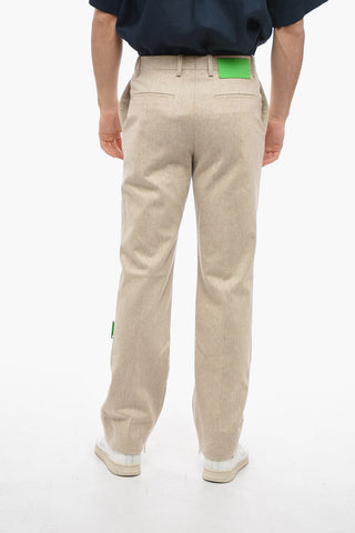 SEASONAL Virgin Wool-Blend Straight Fit Trousers TAG