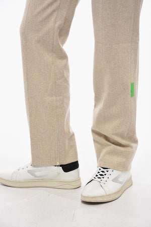 SEASONAL Virgin Wool-Blend Straight Fit Trousers TAG