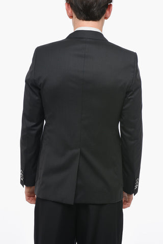 Silk Blend Slim Fit Blazer with Peak Lapel
