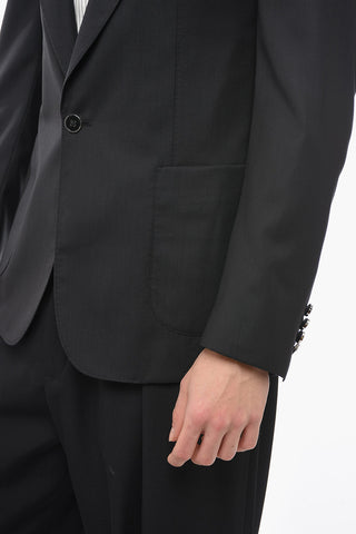 Silk Blend Slim Fit Blazer with Peak Lapel